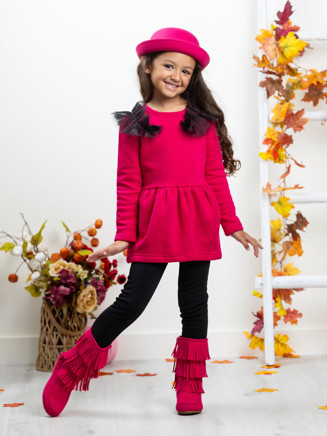 Adorable Pink Tulle Shoulder Tunic by Kids Couture Mia Belle Girls