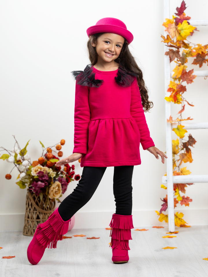 Adorable Pink Tulle Shoulder Tunic by Kids Couture Mia Belle Girls