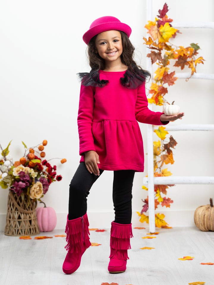 Adorable Pink Tulle Shoulder Tunic by Kids Couture Mia Belle Girls