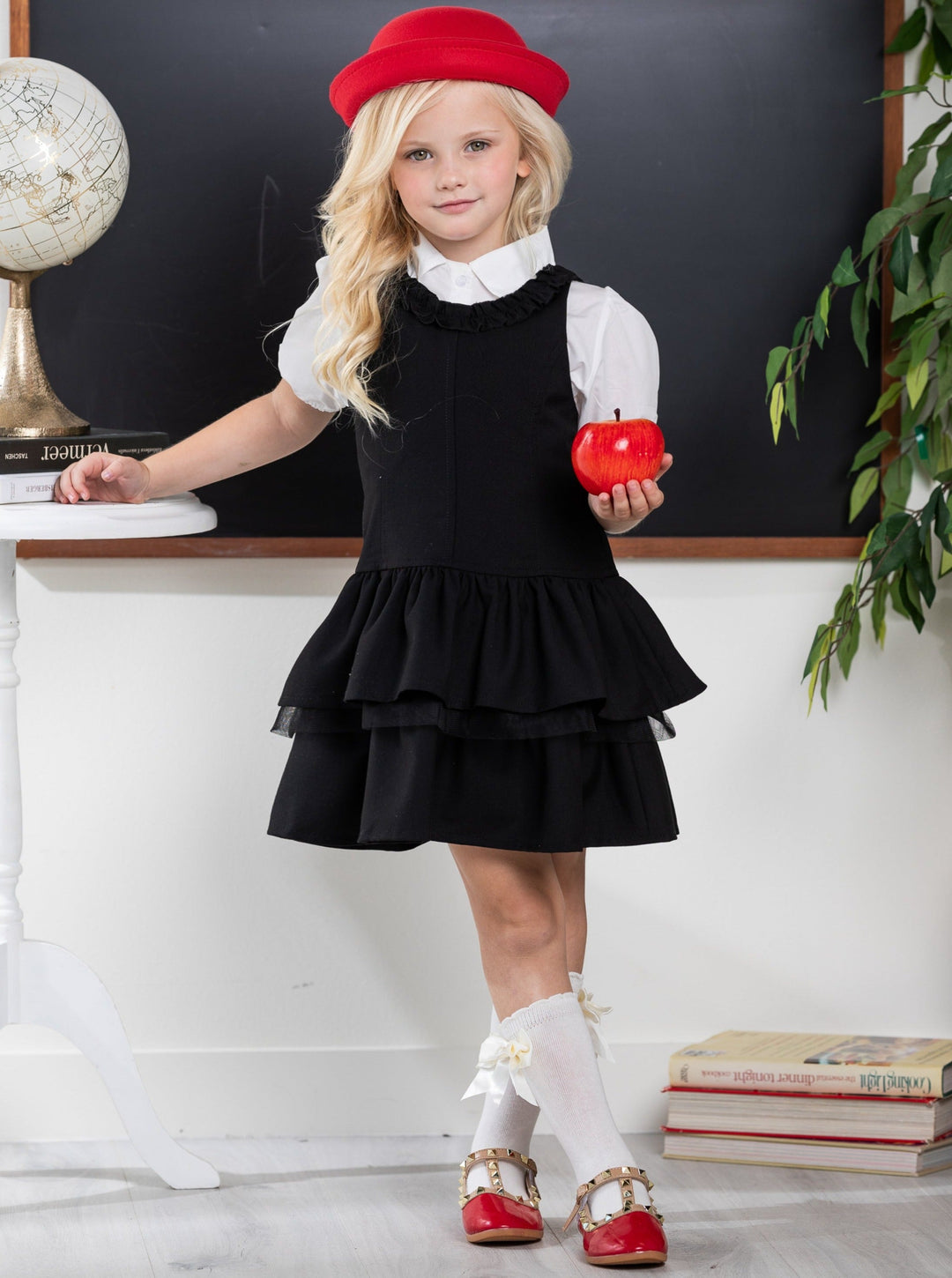 Black Bow Tiered Ruffle Dress by Kids Couture Mia Belle Girls