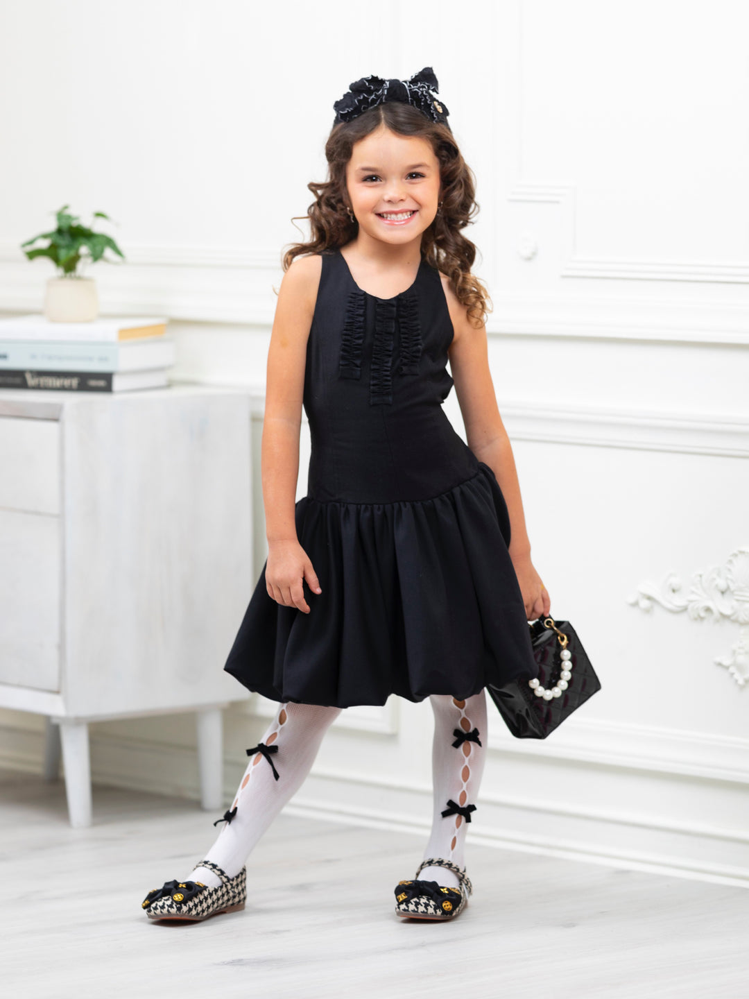 black dress for kids Black Sophisticated Sweetheart Ruffle Trim Dress by Kids Couture – Mia Belle Girls