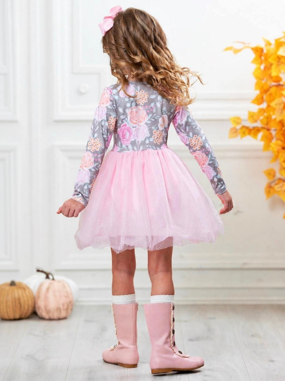 Girls floral dress for birthdays and holidays.