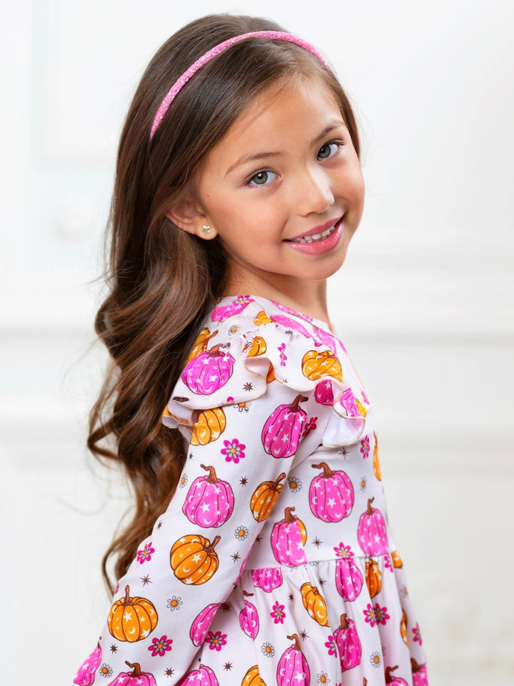 Pink Pumpkin Patch Twirl Dress
