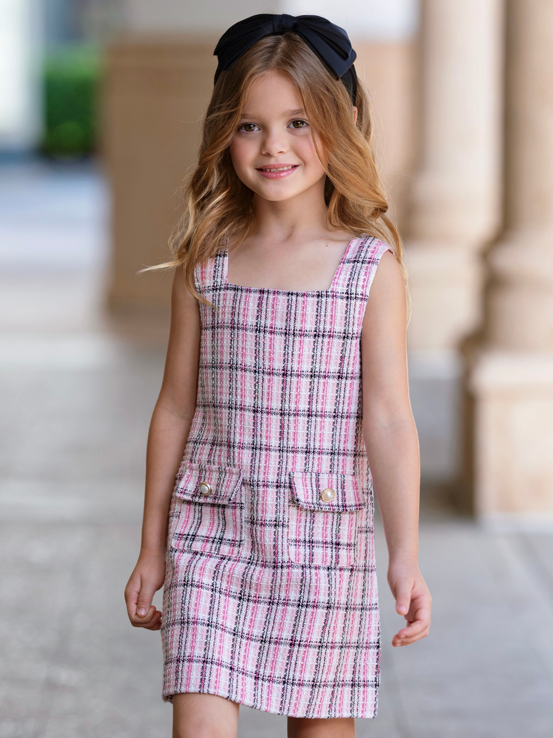 Pretty Prestige Tweed Shift Dress Pink / 10/12