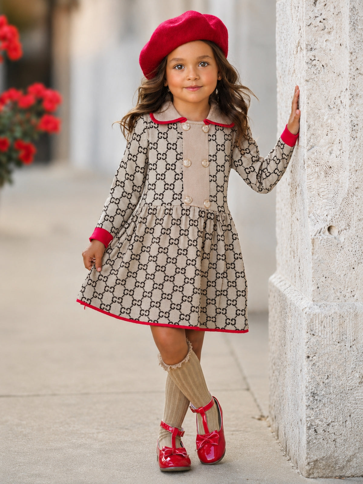 My Little Model Beige Sweater Dress Beige / 2T