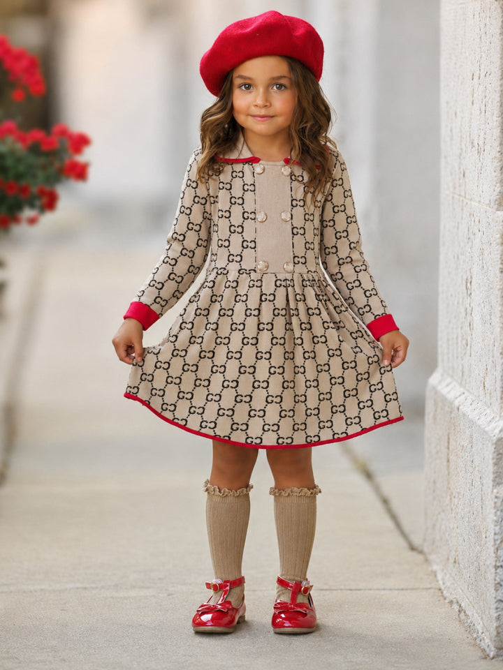 My Little Model Beige Sweater Dress
