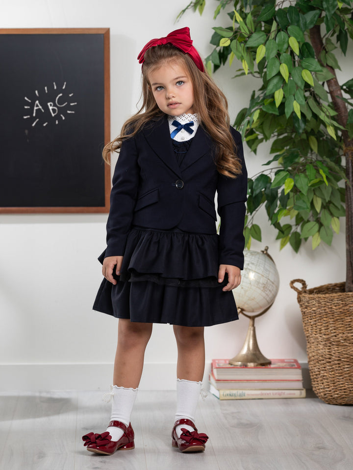 Navy Elegant Blazer by Kids Couture Mia Belle Girls