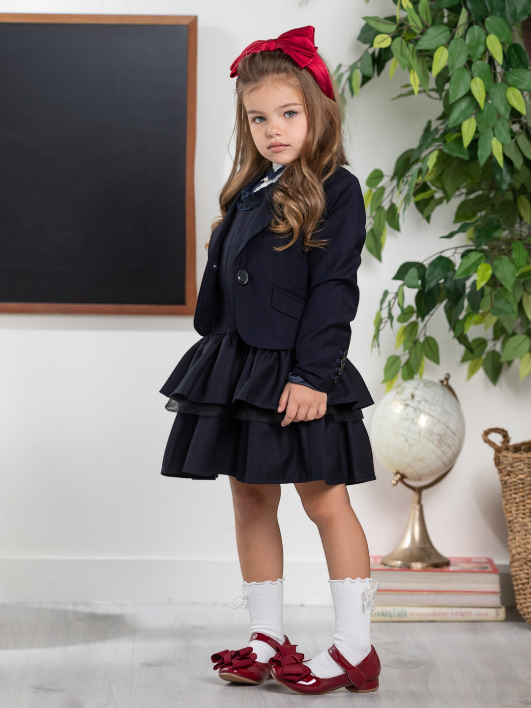 Navy Elegant Blazer by Kids Couture Mia Belle Girls