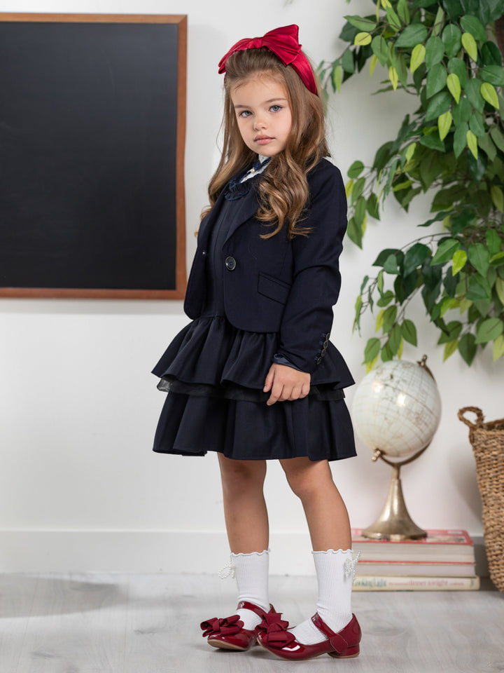 Navy Elegant Blazer by Kids Couture Mia Belle Girls