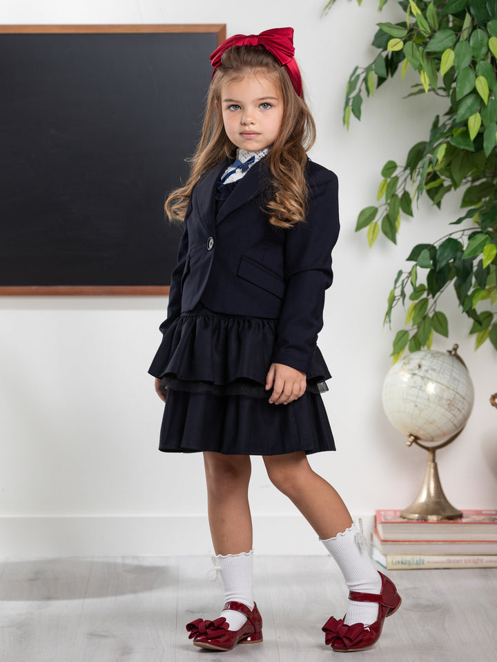 Navy Elegant Blazer by Kids Couture Mia Belle Girls