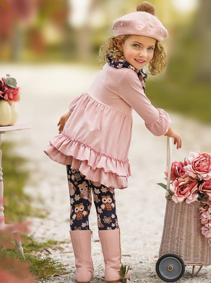 Fall Outfits | Cute Tunic, Scarf & Legging Set | Mia Belle Girls