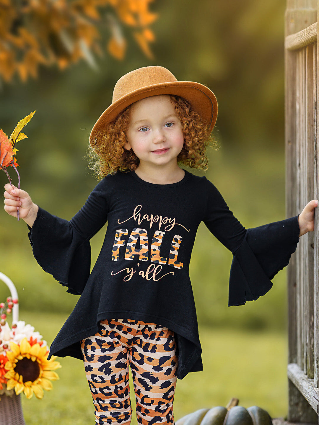 Little Girls Fall Outfits | Leopard Print Legging Set | Girls Boutique