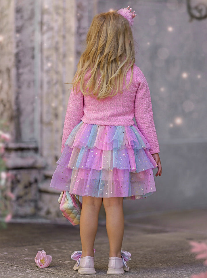 Fairy Flutter Jacket & Rainbow Tutu Skirt Set