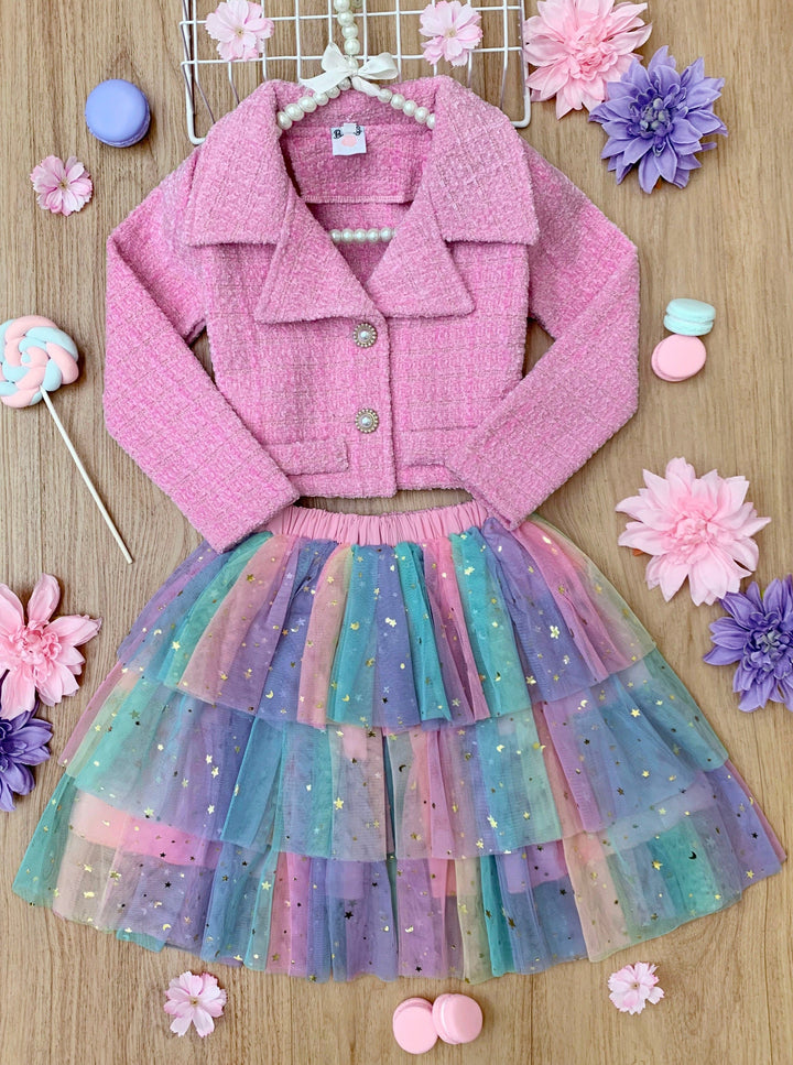 Fairy Flutter Jacket & Rainbow Tutu Skirt Set