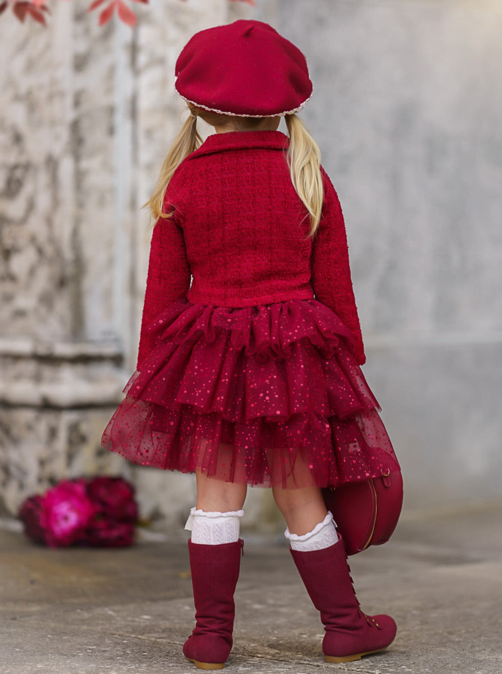 Fairy Flutter Red Jacket & Tutu Skirt Set