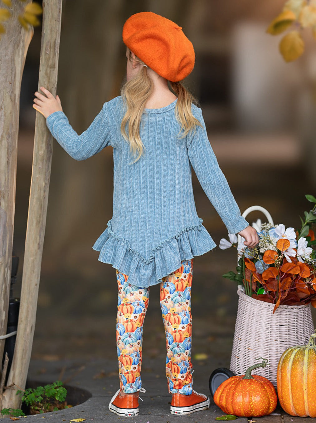 Pumpkin Patch Ruffle Tunic and Legging Set Mia Belle Girls