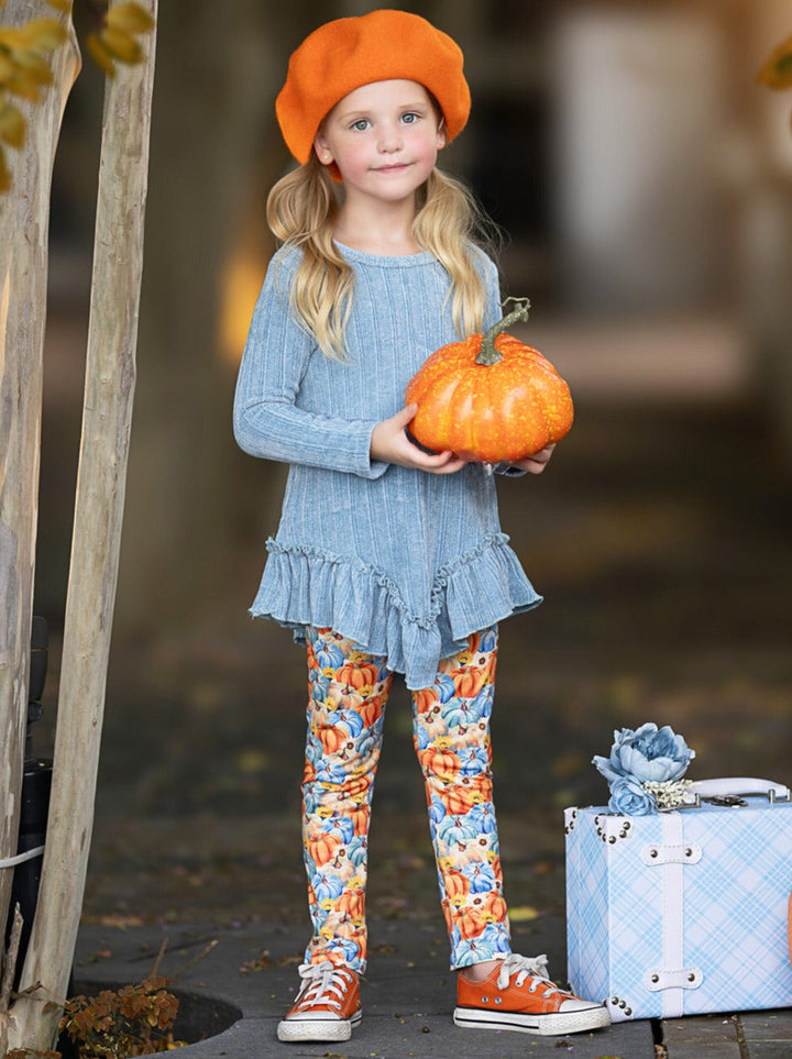 Pumpkin Patch Ruffle Tunic and Legging Set Mia Belle Girls