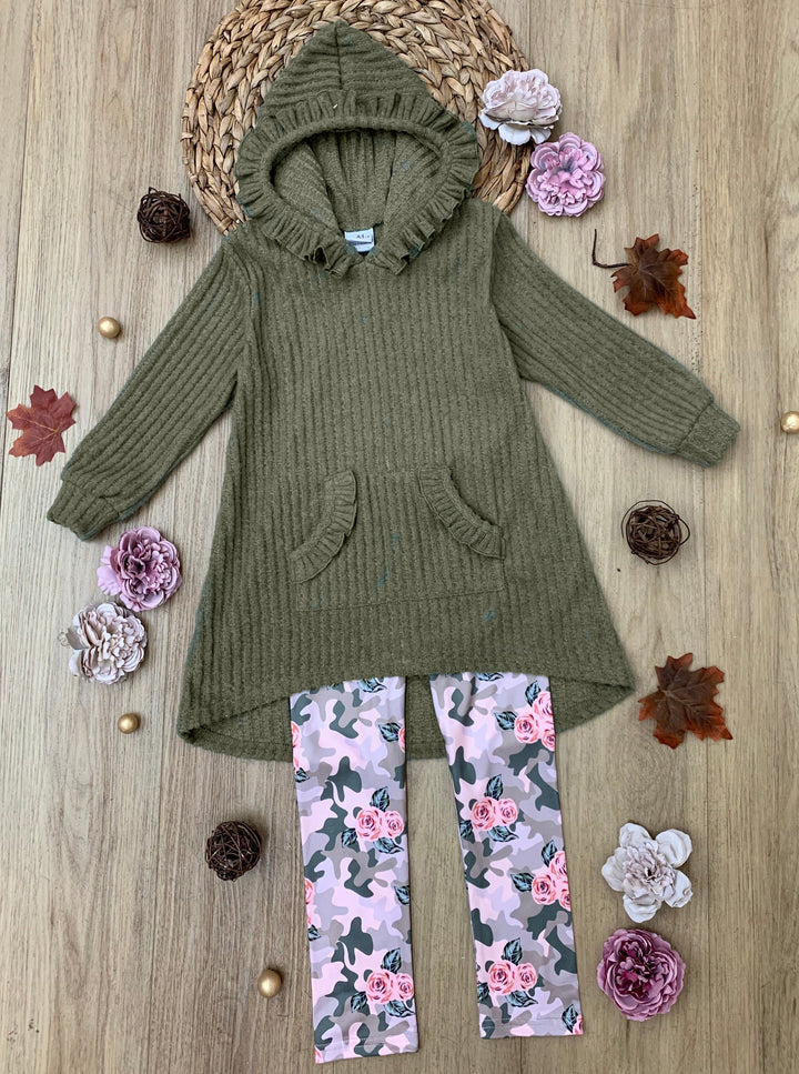 Cozy Woodland Hooded Tunic and Camouflage Legging Set Mia Belle Girls