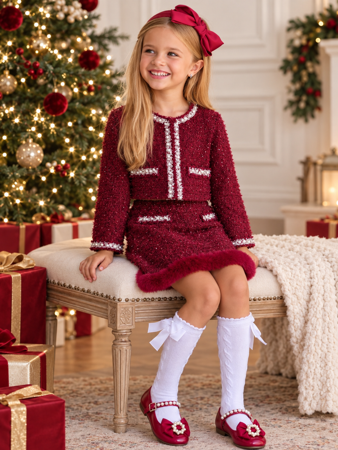 Holiday Heirloom Tweed Jacket and Skirt Set