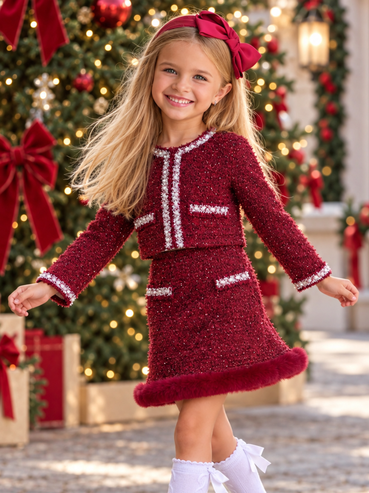 Holiday Heirloom Tweed Jacket and Skirt Set
