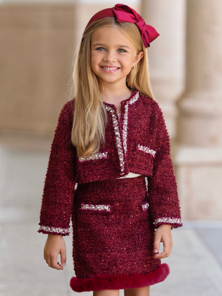 Holiday Heirloom Tweed Jacket and Skirt Set