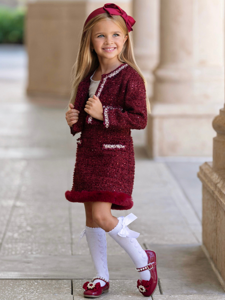 Holiday Heirloom Tweed Jacket and Skirt Set