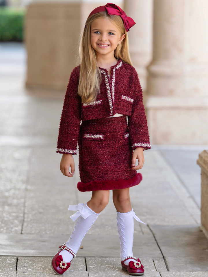 Holiday Heirloom Tweed Jacket and Skirt Set