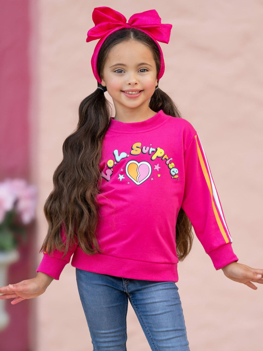 L.O.L. SURPRISE! Pink Rainbow Stripe Sweatshirt Mia Belle Girls
