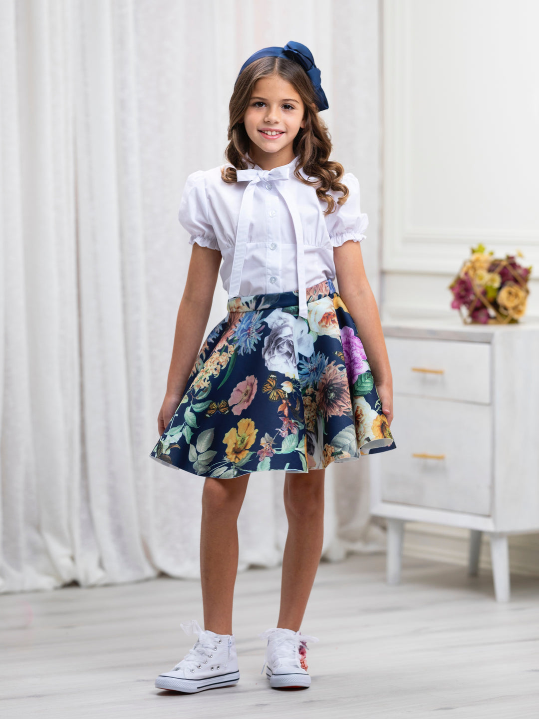 Bow Collared Dress Top by Kids Couture Mia Belle Girls