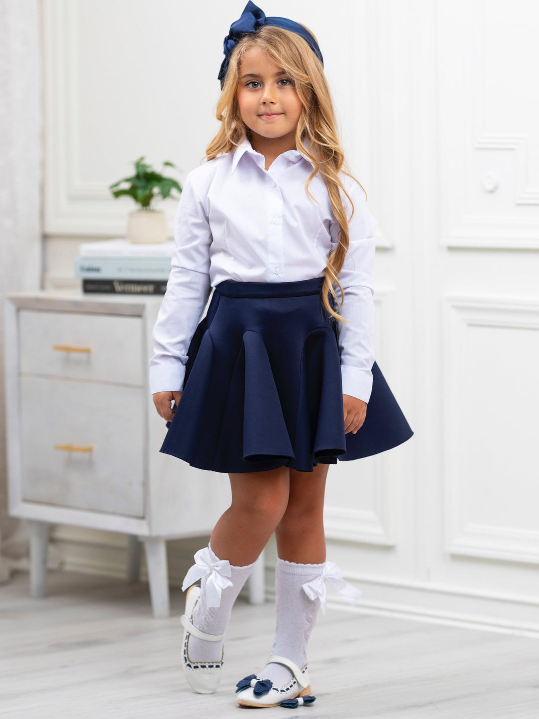 White Collared Dress Shirt by Kids Couture Mia Belle Girls