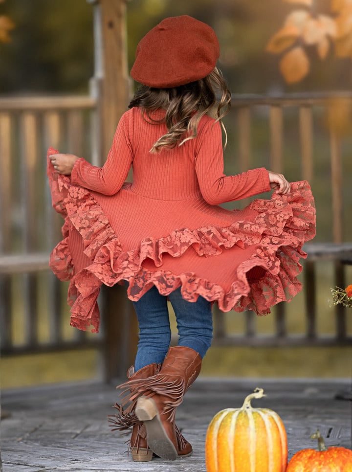 Style Queen Rust Lace Tunic Mia Belle Girls