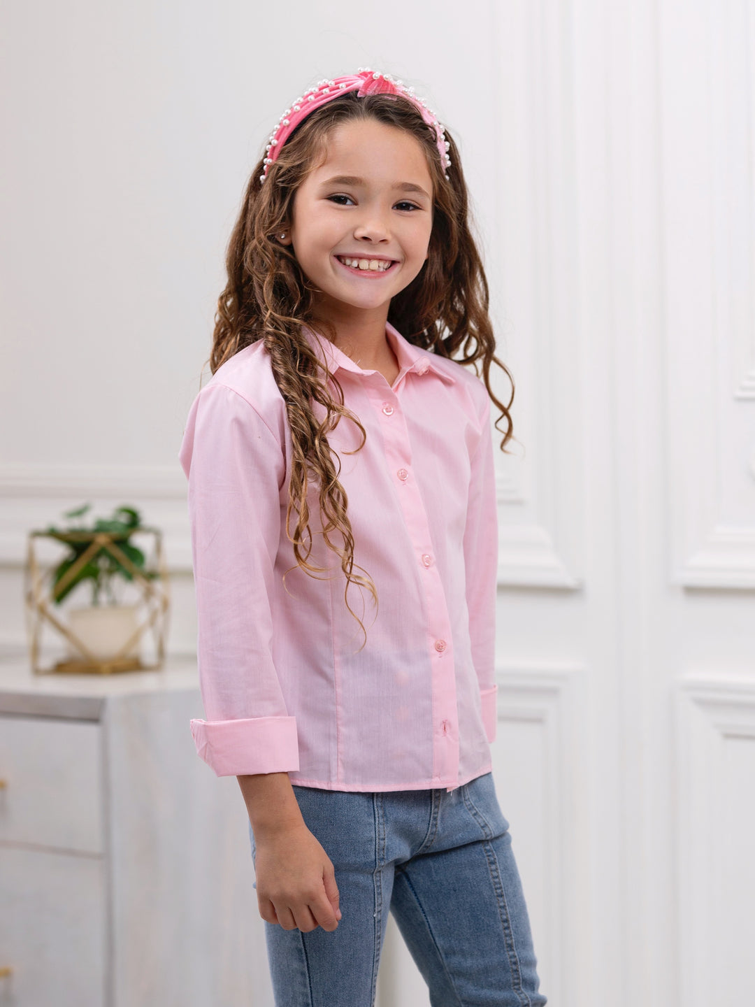 dress shirts for girls The Children's Place Girls Uniform Long Sleeve Poplin Button Up Shirt White S (5/6)
