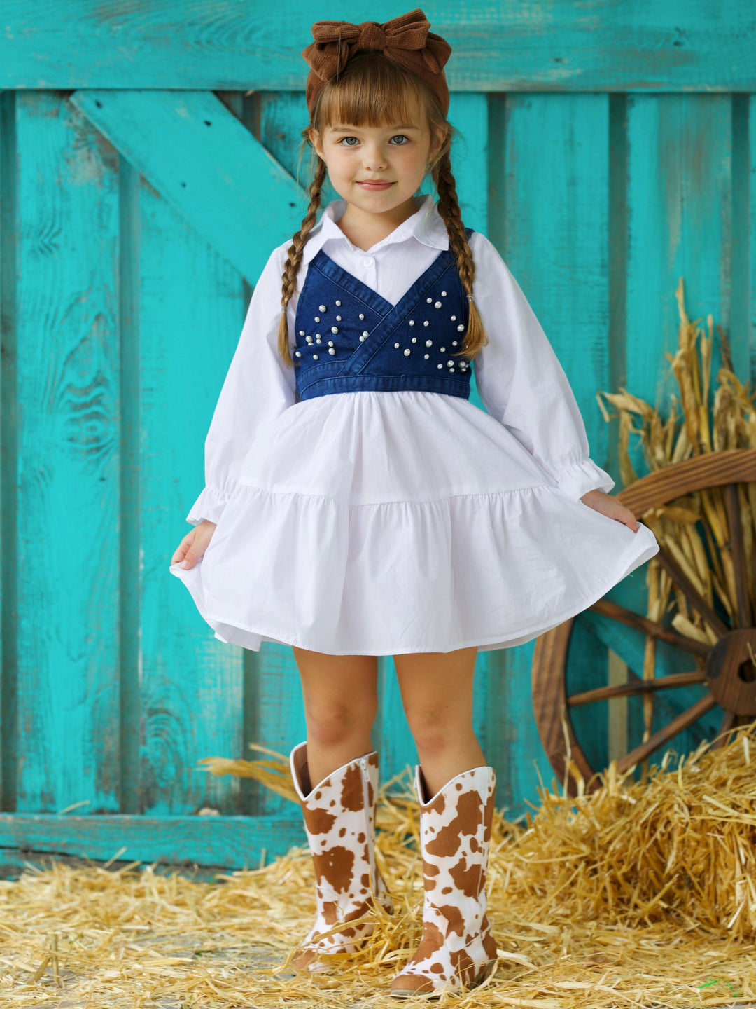 Delicate Dream Dress And Denim Vest Set Mia Belle Girls