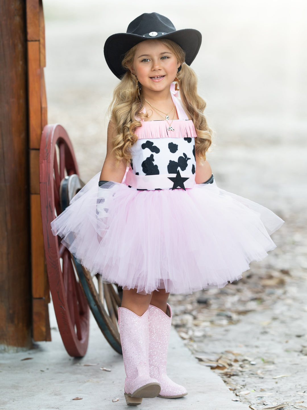 Rodeo Princess Cowgirl Tutu Costume Dress Pink / 2T