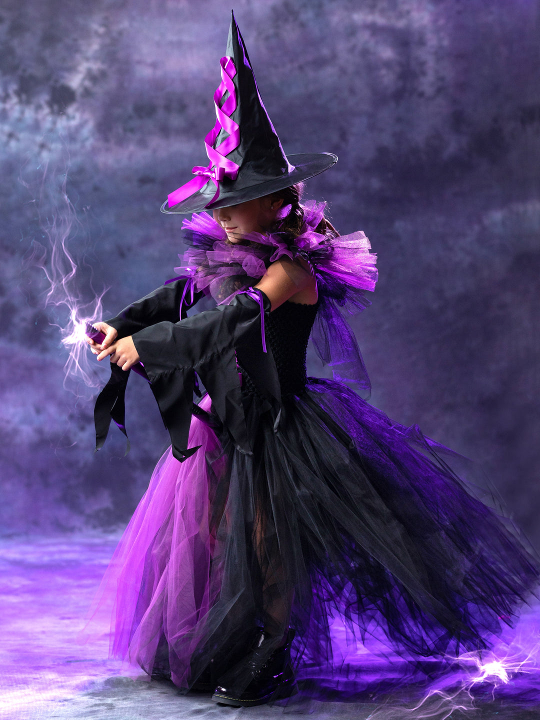 purple witch dress Girls Something Wicked Witch 3-Piece Tutu Costume Dress Purple / 5Y