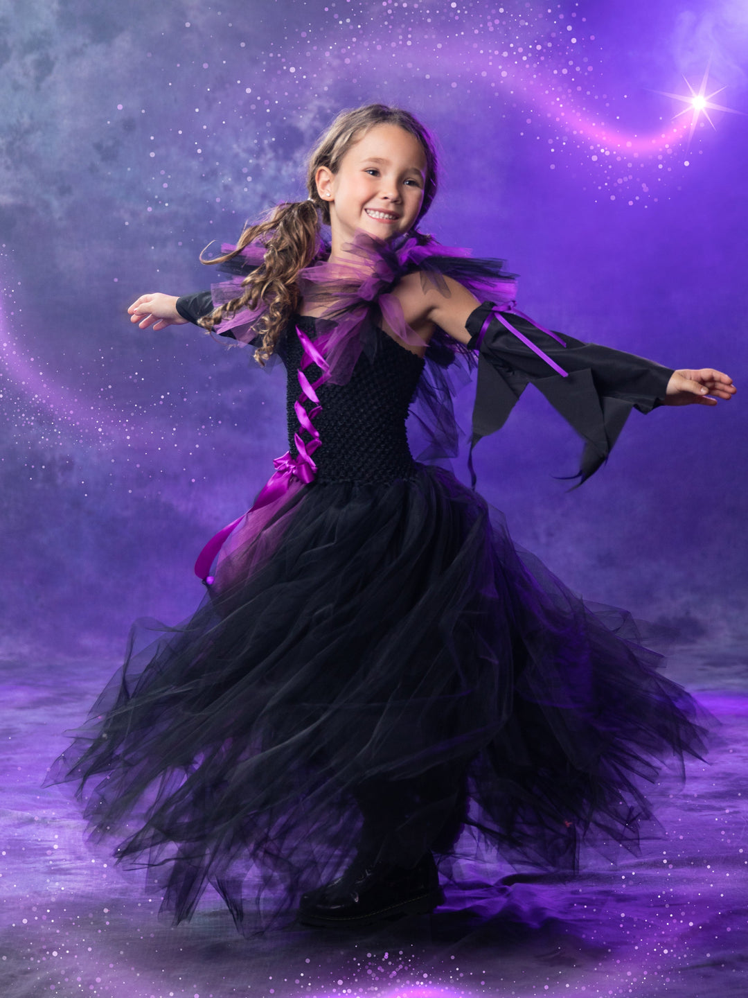 purple dress witch Kids Halloween Costume | Girls Witch Costume Gown