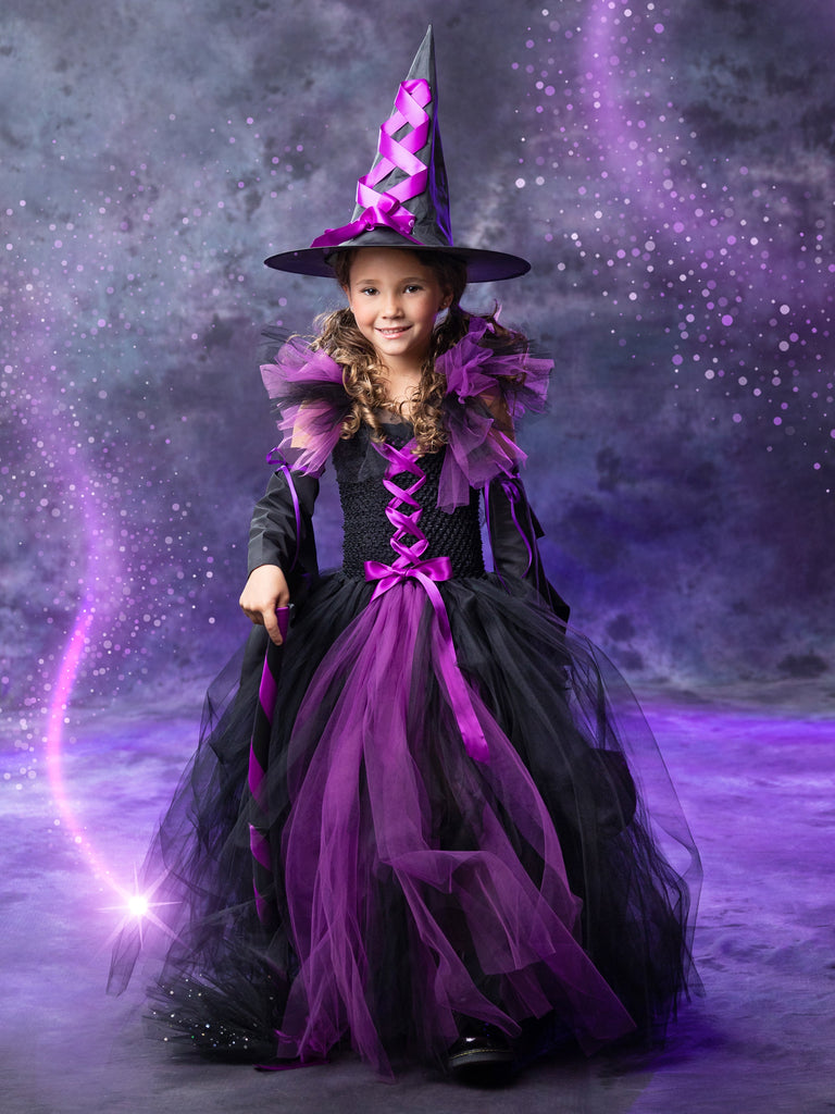Girls Something Wicked Witch 3-Piece Tutu Costume Dress Purple / 6Y