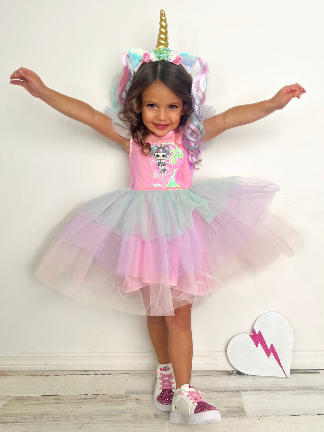 L.O.L. SURPRISE! x Mia Belle Girls Unicorn Sparkle Tutu Dress