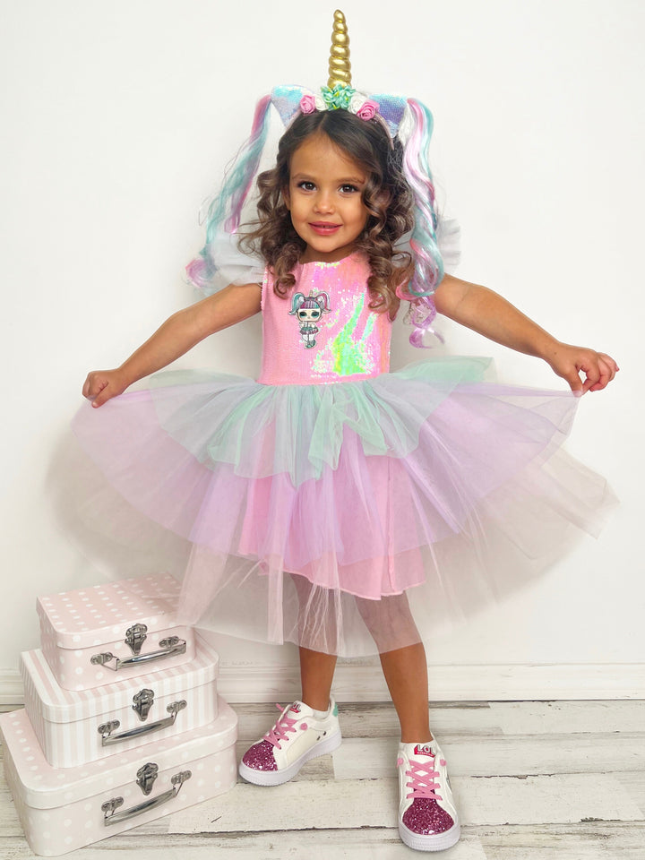 L.O.L. SURPRISE! x Mia Belle Girls Unicorn Sparkle Tutu Dress