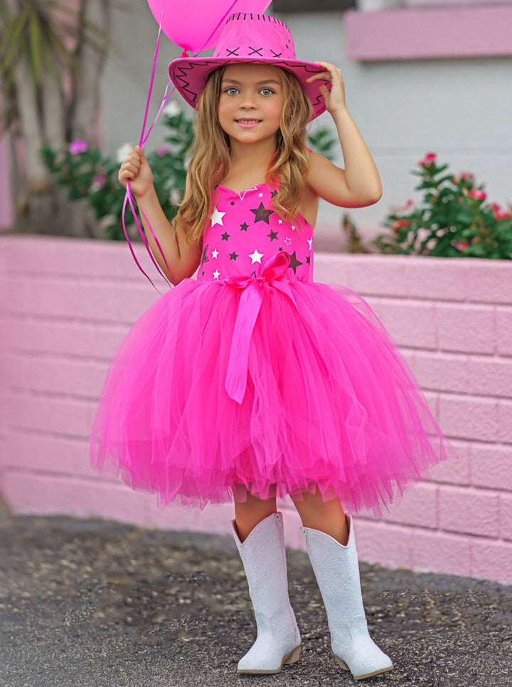 Mia Belle Girls Pink Cowboy Barbie Inspired Tutu Costume Set