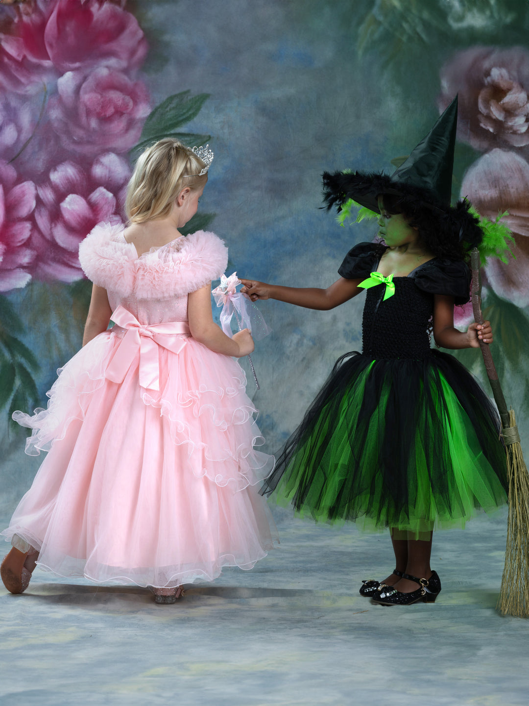 Girls Wicked Green Witch Costume Dress with Hat Mia Belle Girls