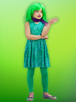 Green Disgust Mood 5-Piece Costume Dress