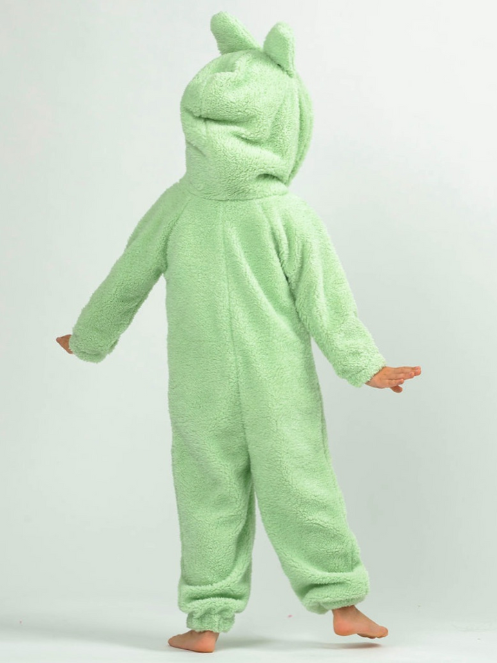 Green Fluffy Lil Bubu Hooded Onesie Costume
