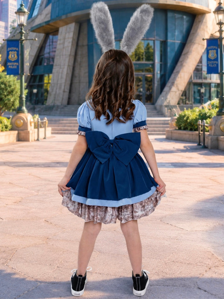 Girls bunny officer Halloween costume dress for trick-or-treating and dress-up.