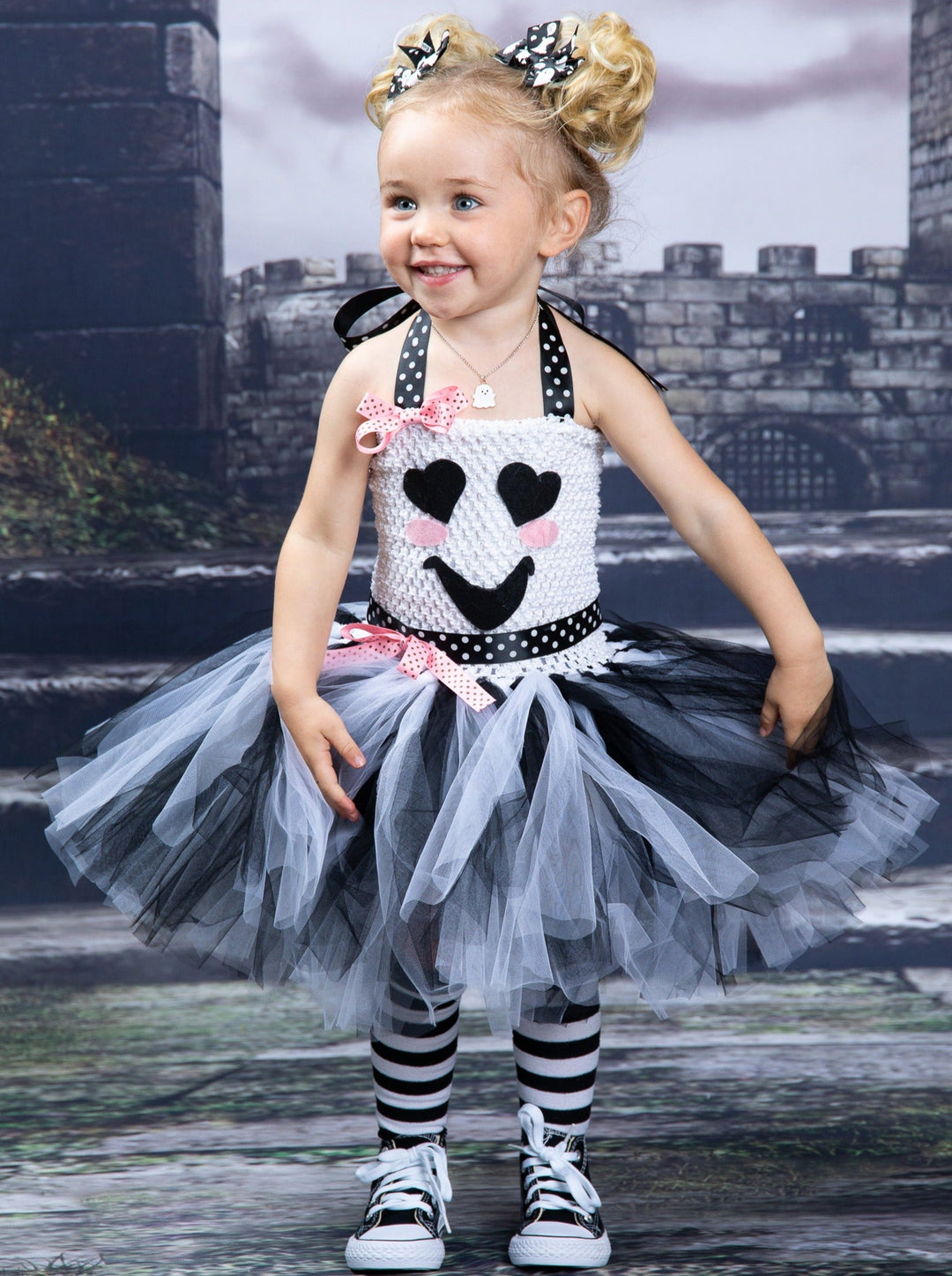 Girls Adorable Ghost Princess Tutu Dress Costume