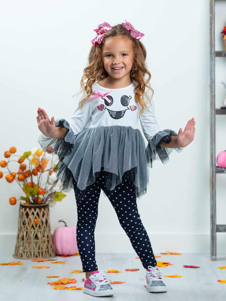 It's A Boo Thing Tutu Tunic and Legging Set Mia Belle Girls
