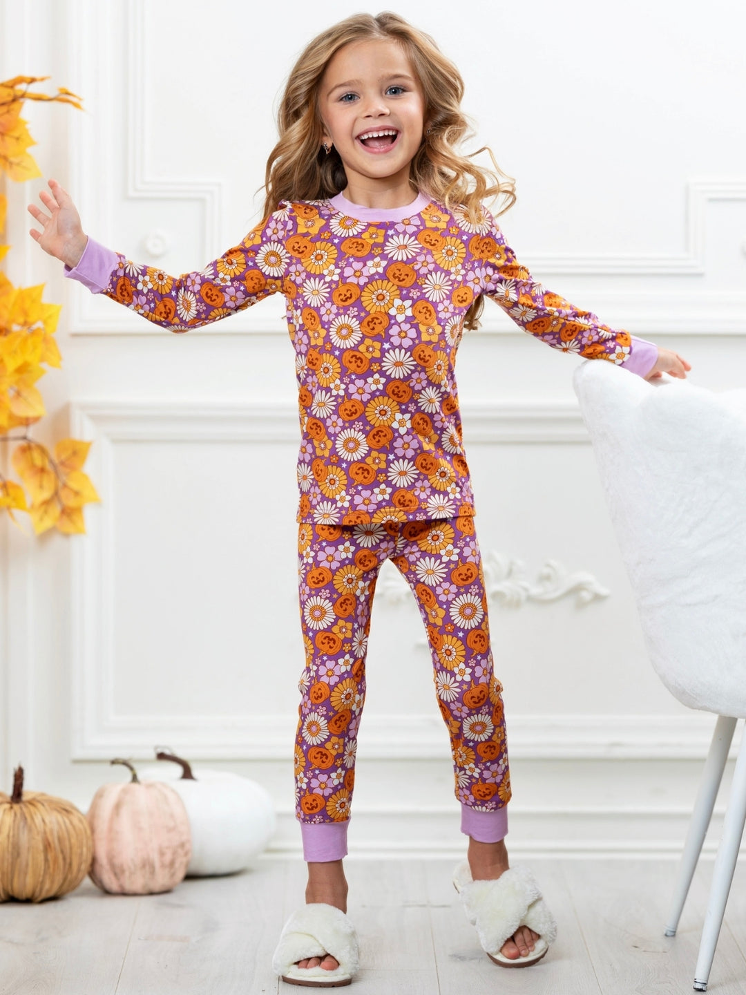Pumpkin Daisy Bamboo Pajama Set
