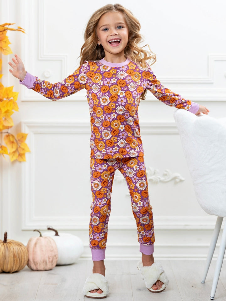 Pumpkin Daisy Bamboo Pajama Set