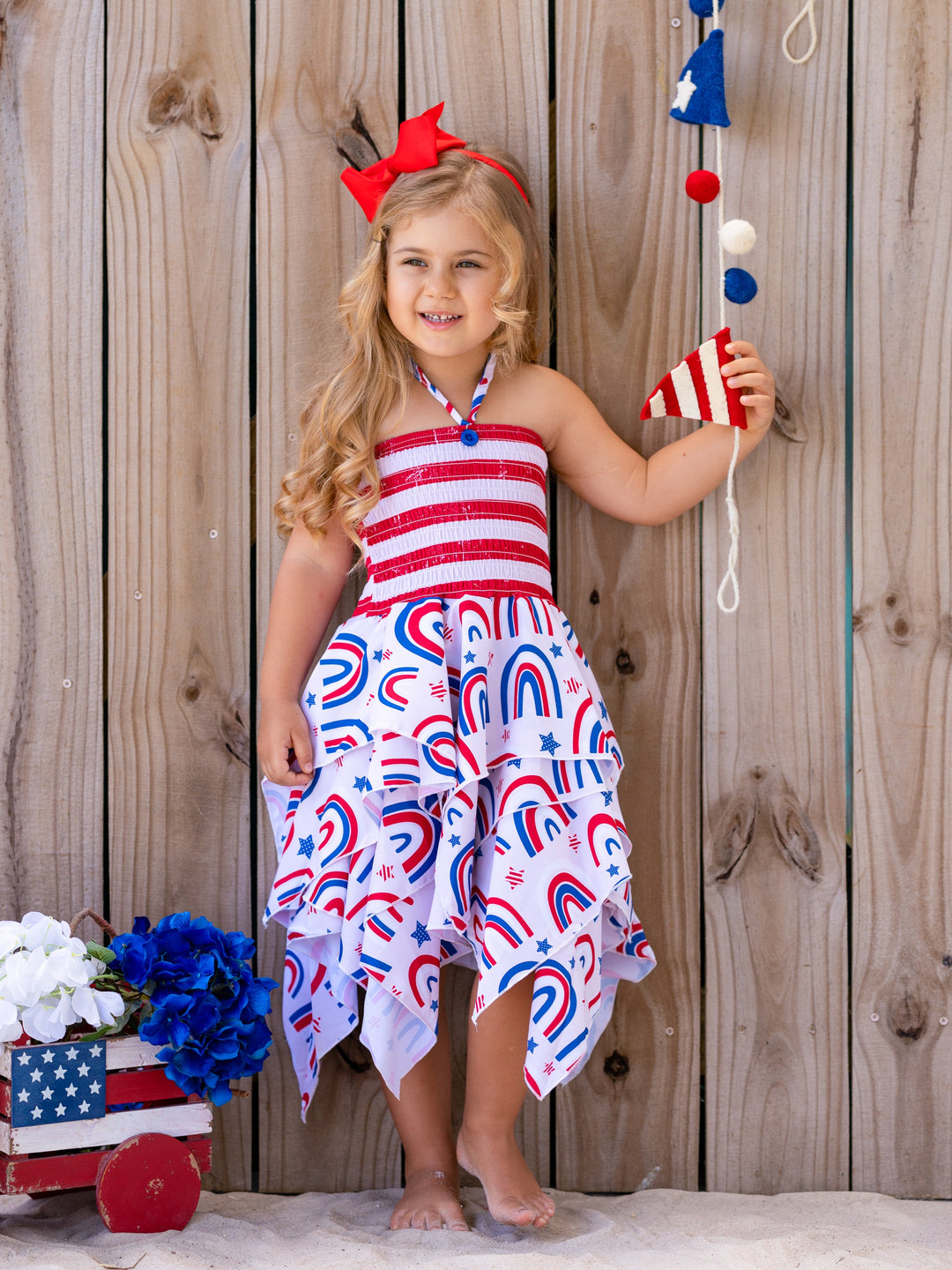 USA Celebration Handkerchief Dress Mia Belle Girls
