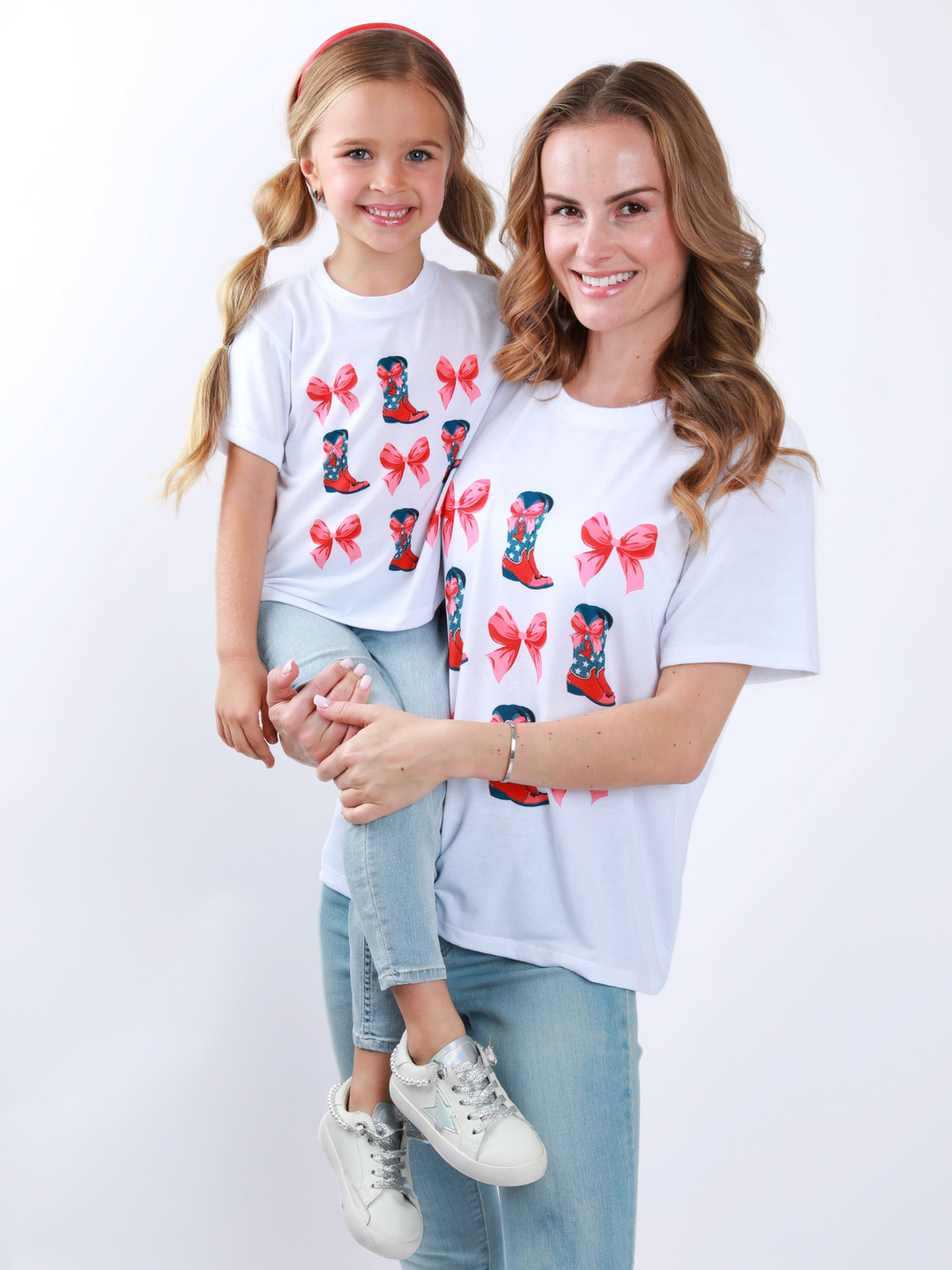 Mommy and Me Boots & Bows Cowgirl Graphic Top Mia Belle Girls